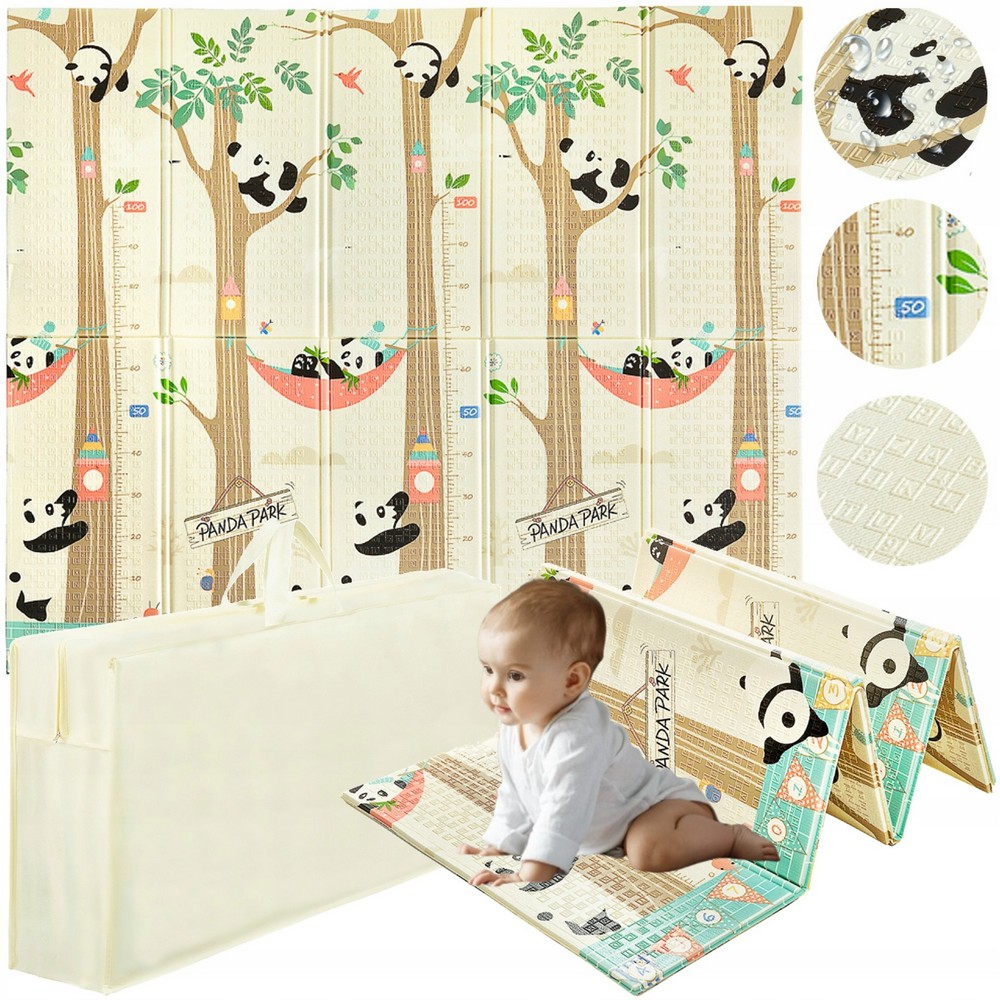 Obojstranná penová vzdelávacia podložka 200x180 skladacia pre deti Panda